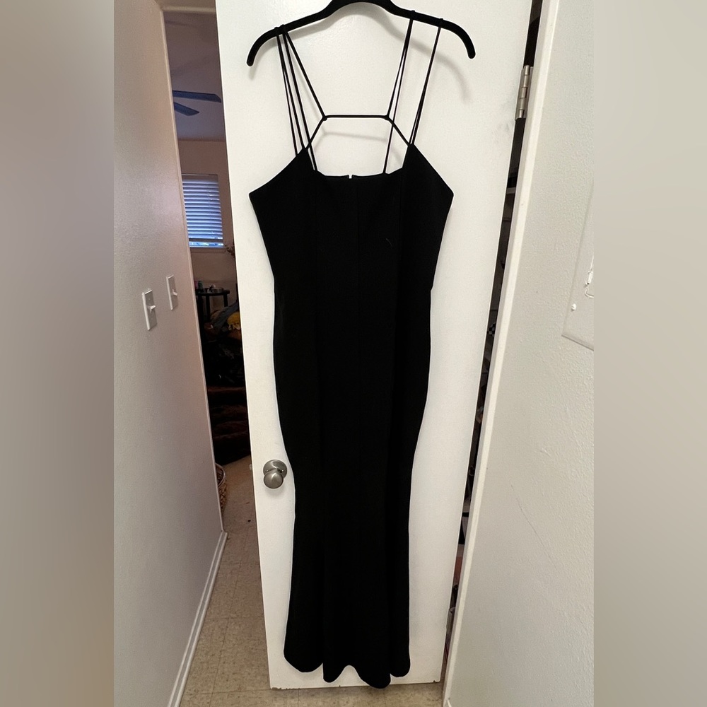 Jarlo London Black Long Strappy Formal Dress, UK 14T, US 10T